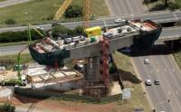 Gautrain construction, 2009: a huge concrete viaduct crosses the M1 freeway between Johannesburg and Pretoria, spanning roads and allowing commuters to continue driving (Photo: Gautrain Rapid Rail Link) Gautrain construction, 2009: a huge concrete viaduct crosses the M1 freeway between Johannesburg and Pretoria, spanning roads and allowing commuters to continue driving (Photo: Gautrain Rapid Rail Link)