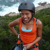 Grace Mncono enjoying her abseiling experience as part of the RealStart Youth Development programme's camp.(Photo: George Herald) Grace Mncono enjoying her abseiling experience as part of the RealStart Youth Development programme's camp.(Photo: George Herald)