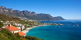 View of the four popular Clifton beaches with the Twelve Apostles and Camps Bay in the background, Cape Town South Africa (Image: www.capetown.travel)